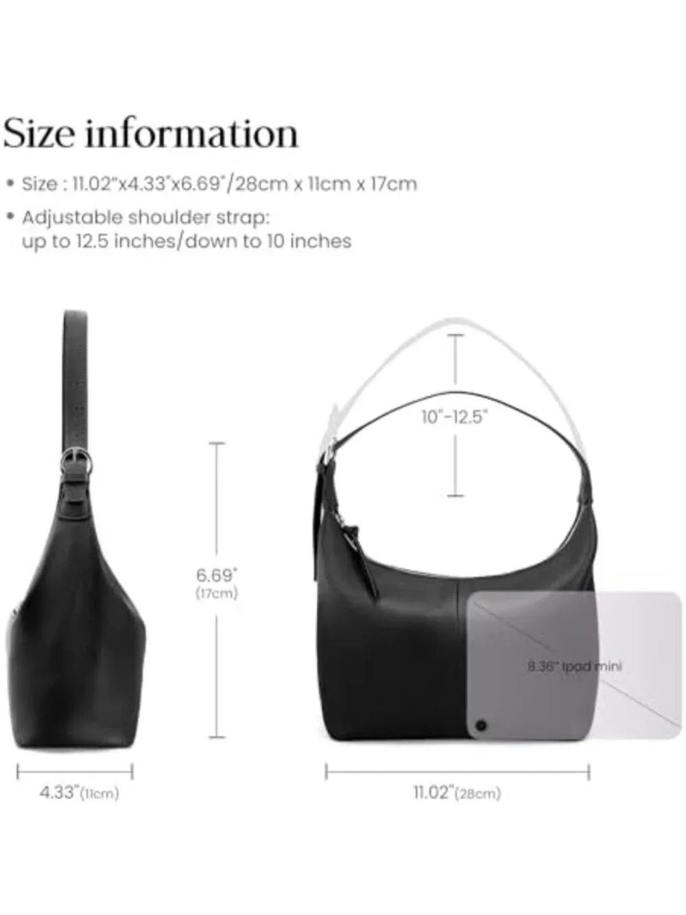Genuine Leather Slouchy Hobo Bag for Women | Stylish Work Shoulder Purse